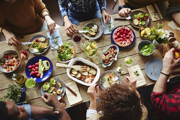 Table Full of Healthy Food